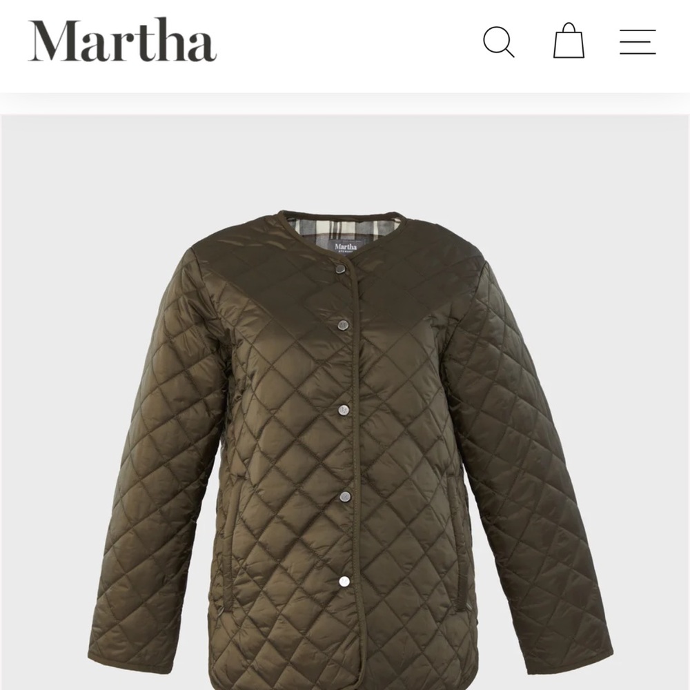 Martha Stewart quilter barn jacket - olive - 1X